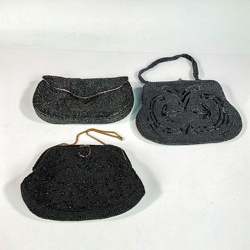 3PC VINTAGE BEADED PURSES, CHARBET,