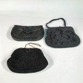 3PC VINTAGE BEADED PURSES, CHA