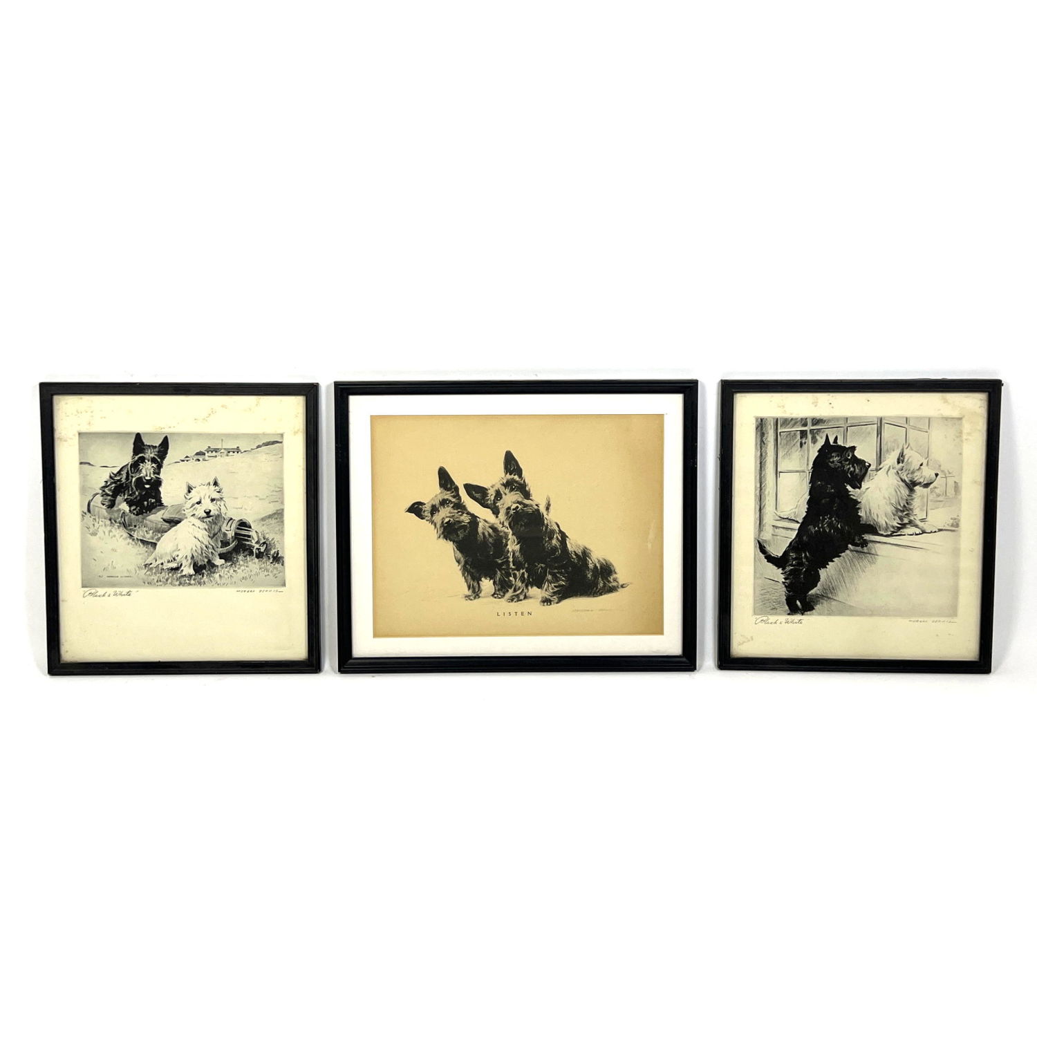 3pc Vintage Cairn Terrier and