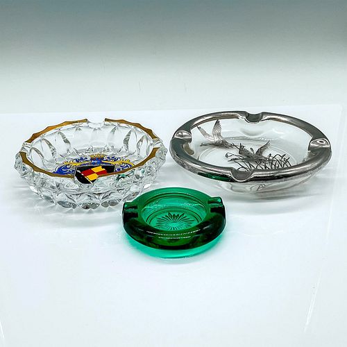 3PC VINTAGE GLASS ASHTRAYSAn