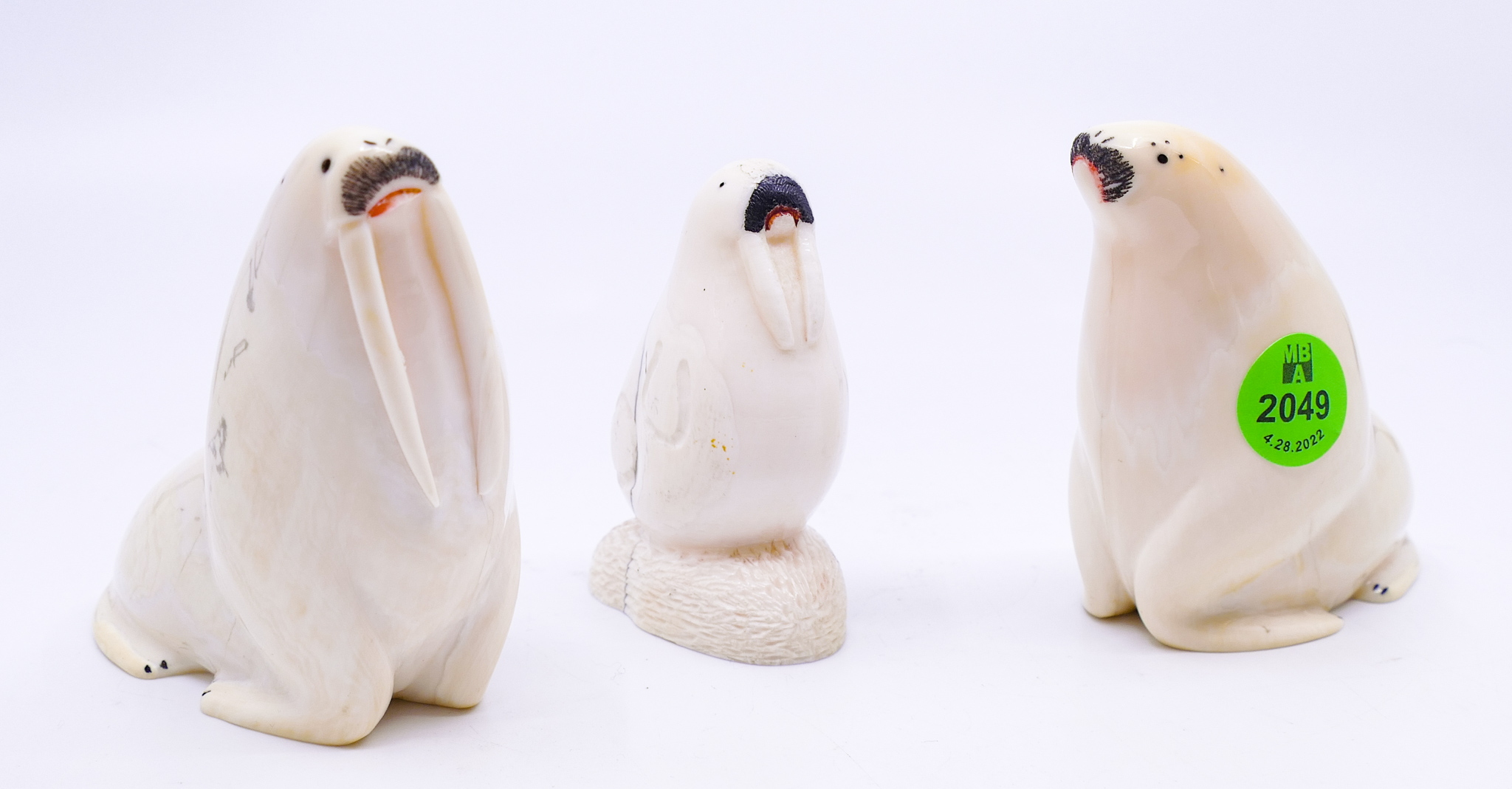 3pc Vintage Inuit Scrimshawed