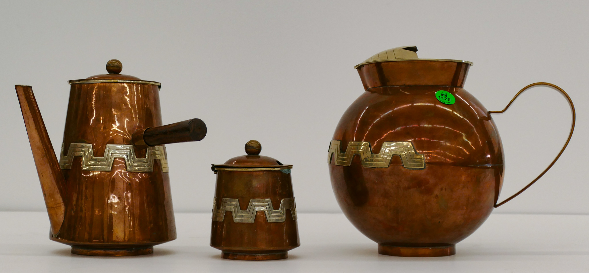 3pc Vintage Mexican Copper Pitcher,
