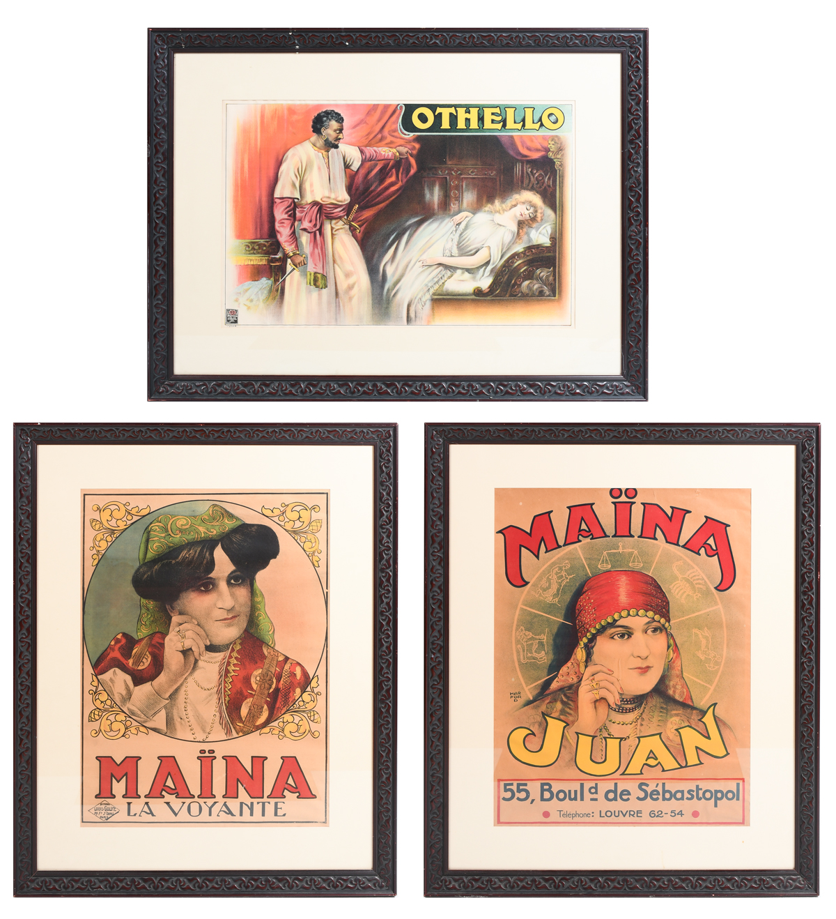 3PC. VINTAGE POSTER LOT: 1) Maina