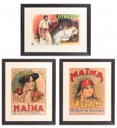 3PC. VINTAGE POSTER LOT: 1) Ma