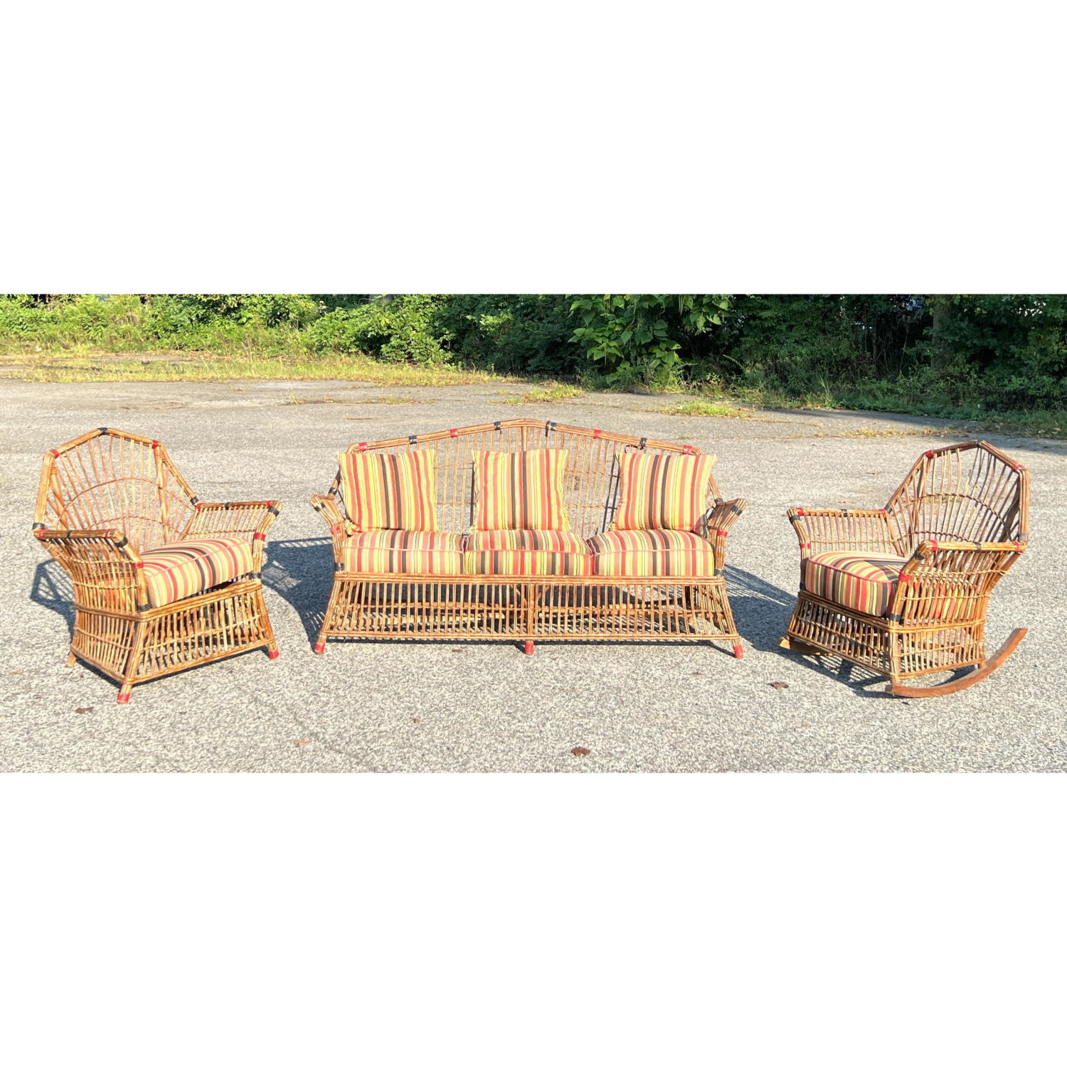 3pc Vintage Rattan Porch Set.