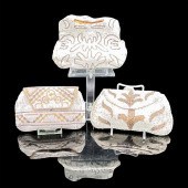 3PC VINTAGE WHITE BEADED WAIST