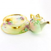 3PC W. A. PICKARD TEAPOT, SERV
