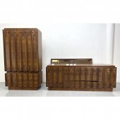 3pc Walnut Modern Dressers Che
