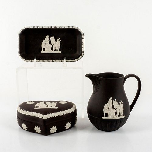 3PC WEDGWOOD BLACK BASALT
