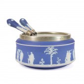 3PC WEDGWOOD DEEP BLUE DIP JAS