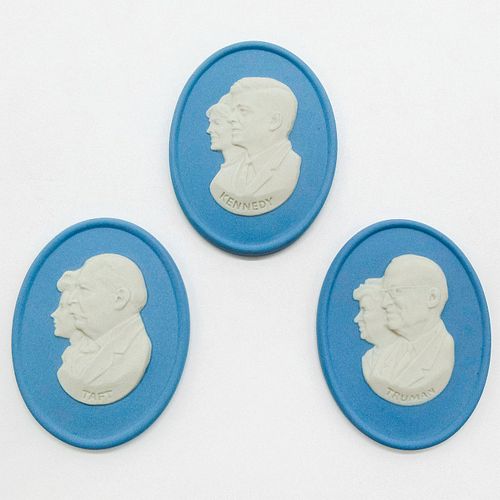 3PC WEDGWOOD JASPERWARE PLAQUES,