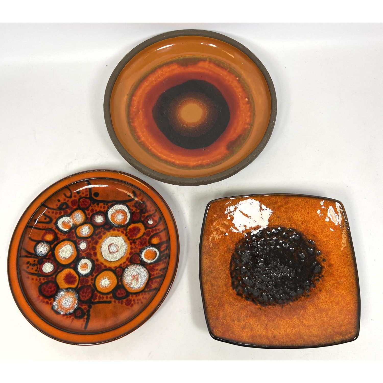 3pc WEST GERMAN Glazed Pottery
