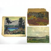 3pcs Antique paintings. W. Tha