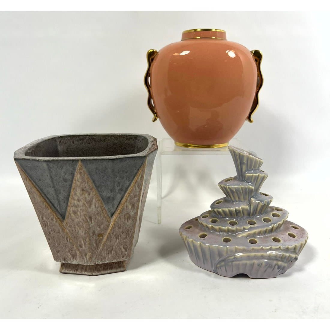 3pcs Art Deco Pottery. Boch