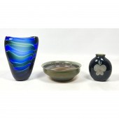 3pcs Artist Hand Blown Glass.
