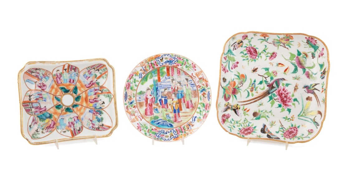 3PCS CHINESE FAMILLE ROSE PORCELAIN