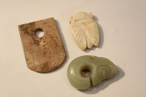 3PCS, CHINESE JADE CARVING3pcs,