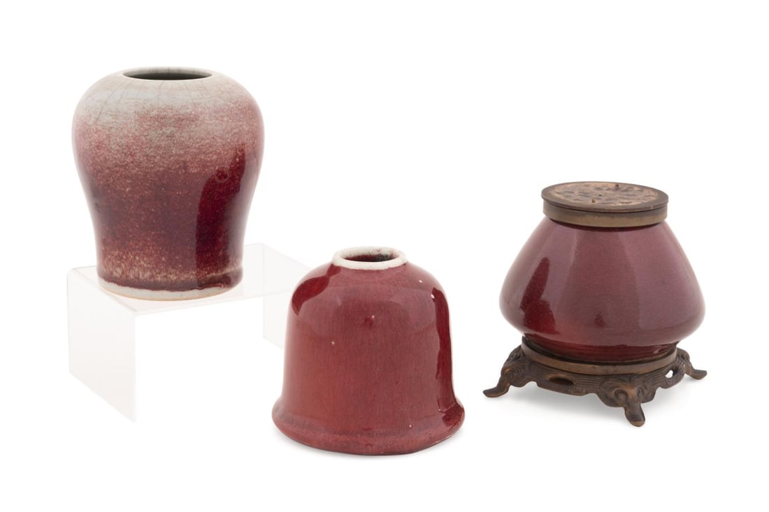 3PCS CHINESE RED SANG DE BOEUF