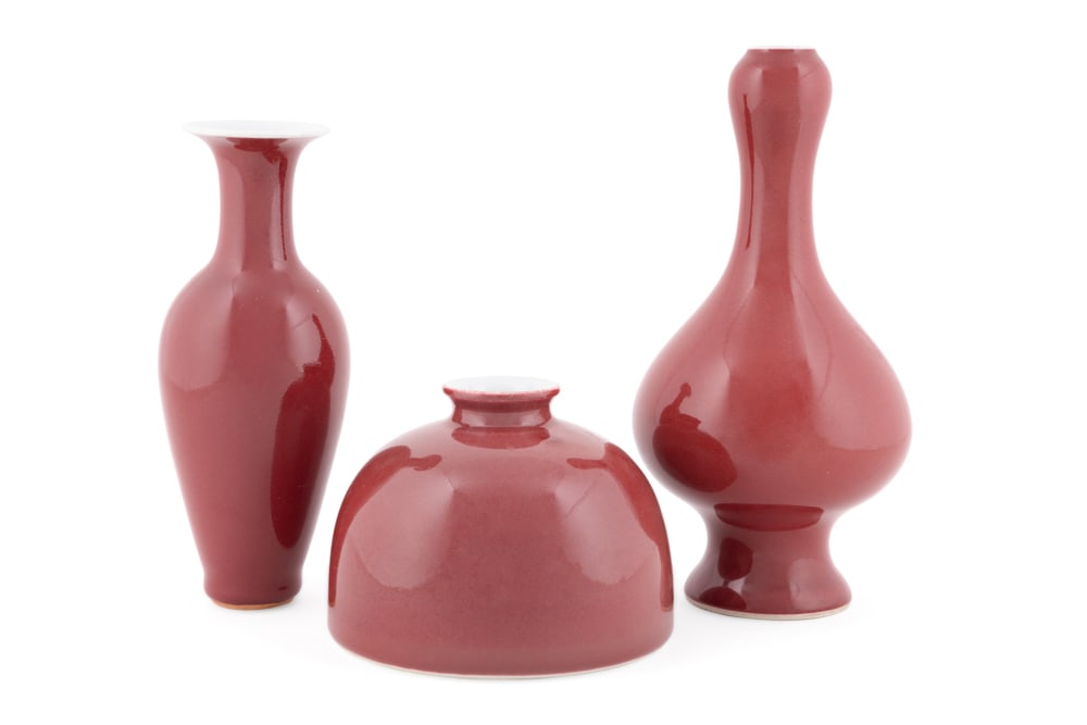 3PCS CHINESE RED SANG DE BOEUF