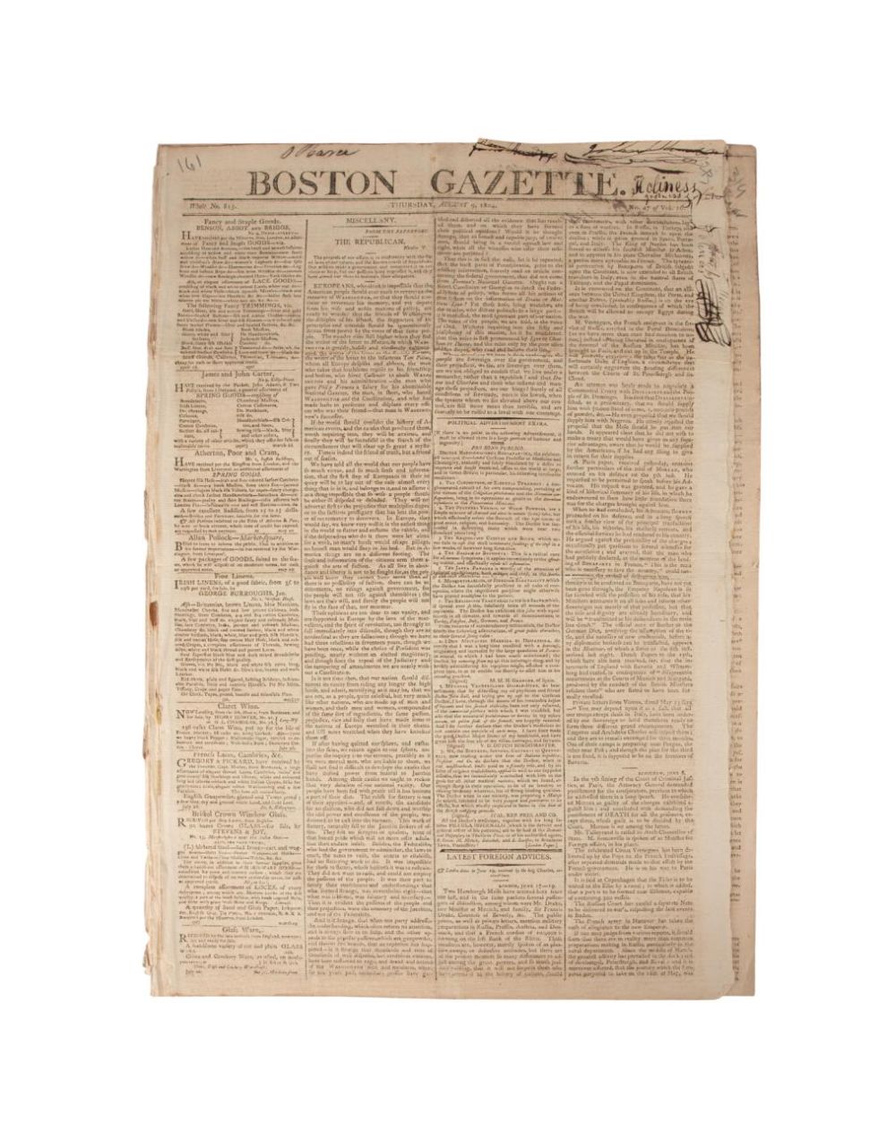 3PCS EARLY ISSUES OF THE BOSTON