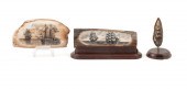3PCS FOSSIL SCRIMSHAW INCLD. F