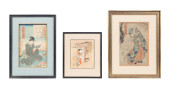 3PCS FRAMED JAPANESE WOODBLOCK