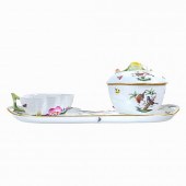 3PCS HEREND "ROTHSCHILD" PORCE