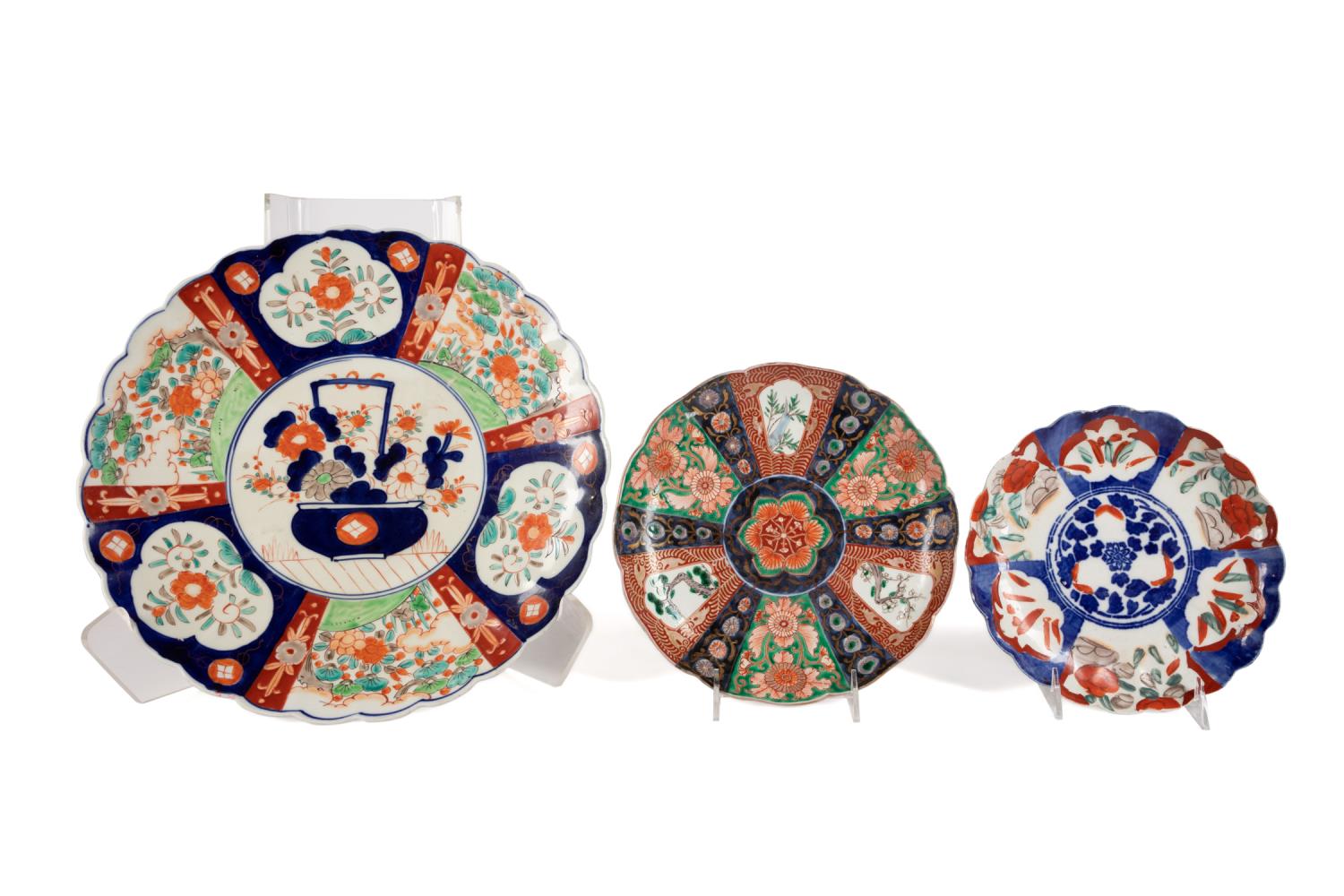 3PCS JAPANESE IMARI PALETTE