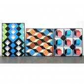 3pcs J.H. HENIG Op art Acrylic