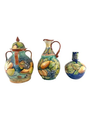 3PCS LARGE VINTAGE HAND PAINTED