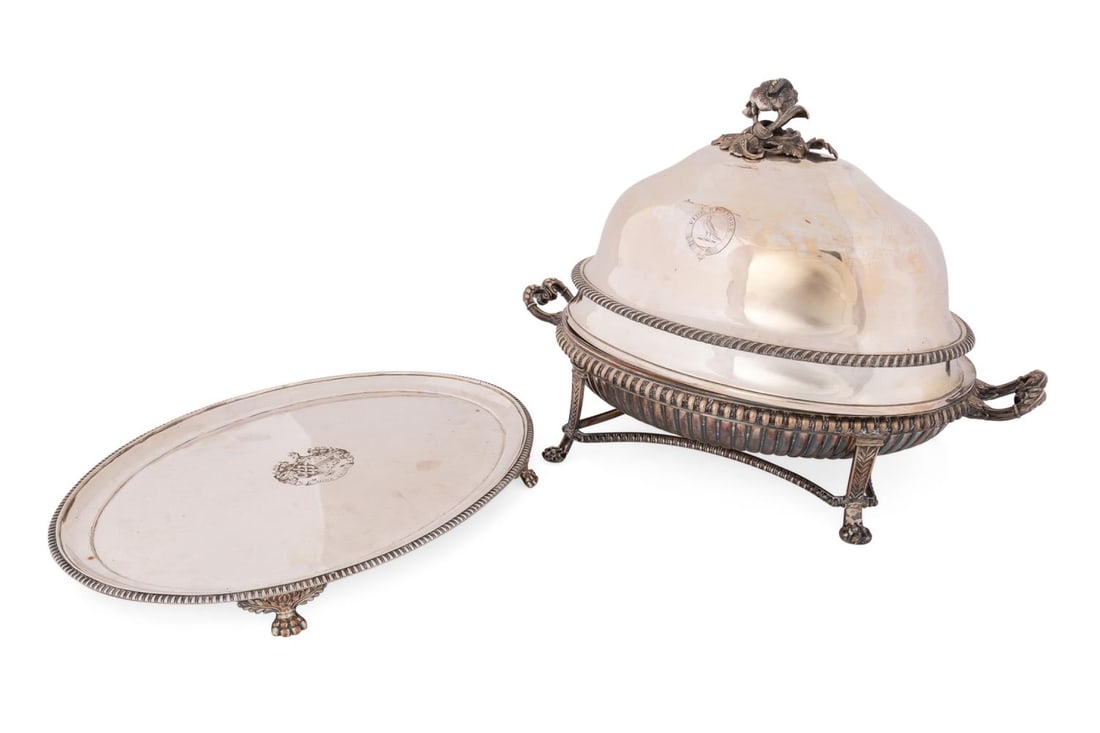 3PCS OLD SHEFFIELD PLATE ARMORIAL