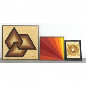 3pcs Op Art Paintings. Letterm