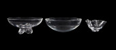 3PCS STEUBEN CLEAR BOWLS TWO R