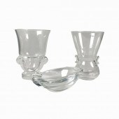 3PCS STEUBEN GLASS ITEMS: 2 VA