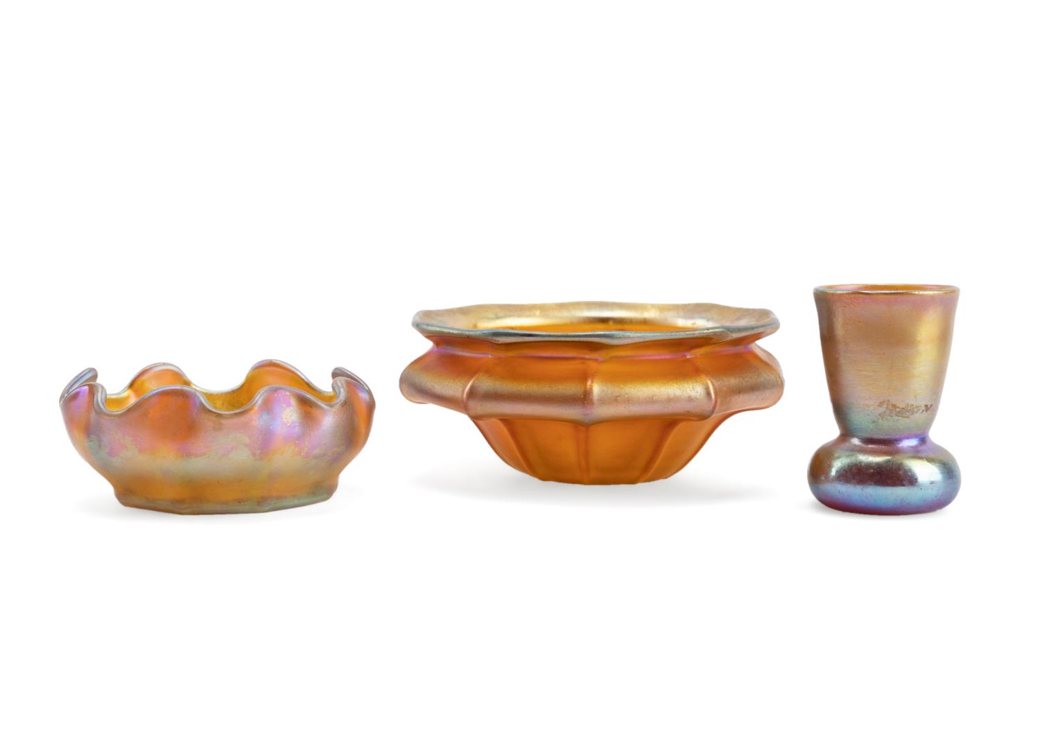 3PCS TIFFANY FAVRILE & QUEZAL ART