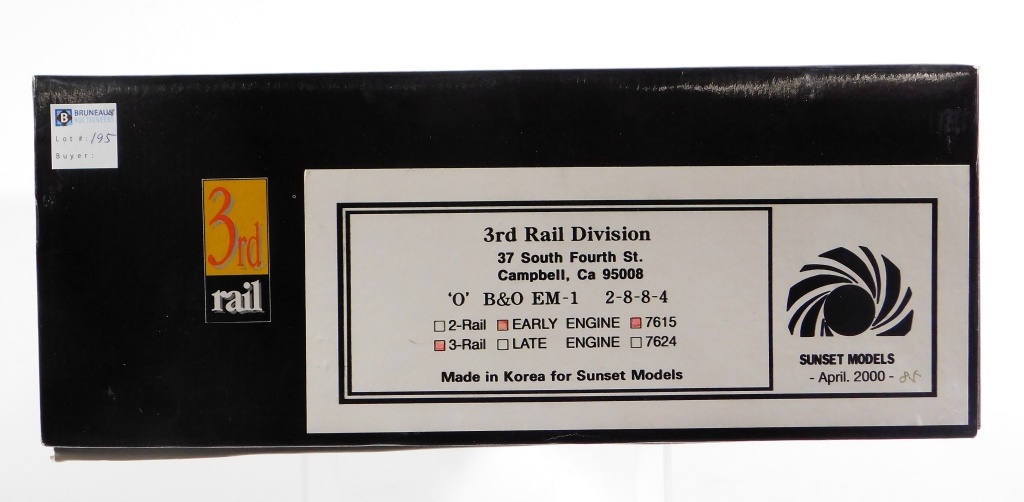 3RD RAIL O B&O EM-1 2-8-8-4