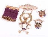 (4) 10K gold pins to include C