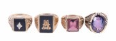 (4) 10K yellow gold rings to i