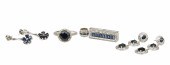 (4) 14K Diamond and sapphire e