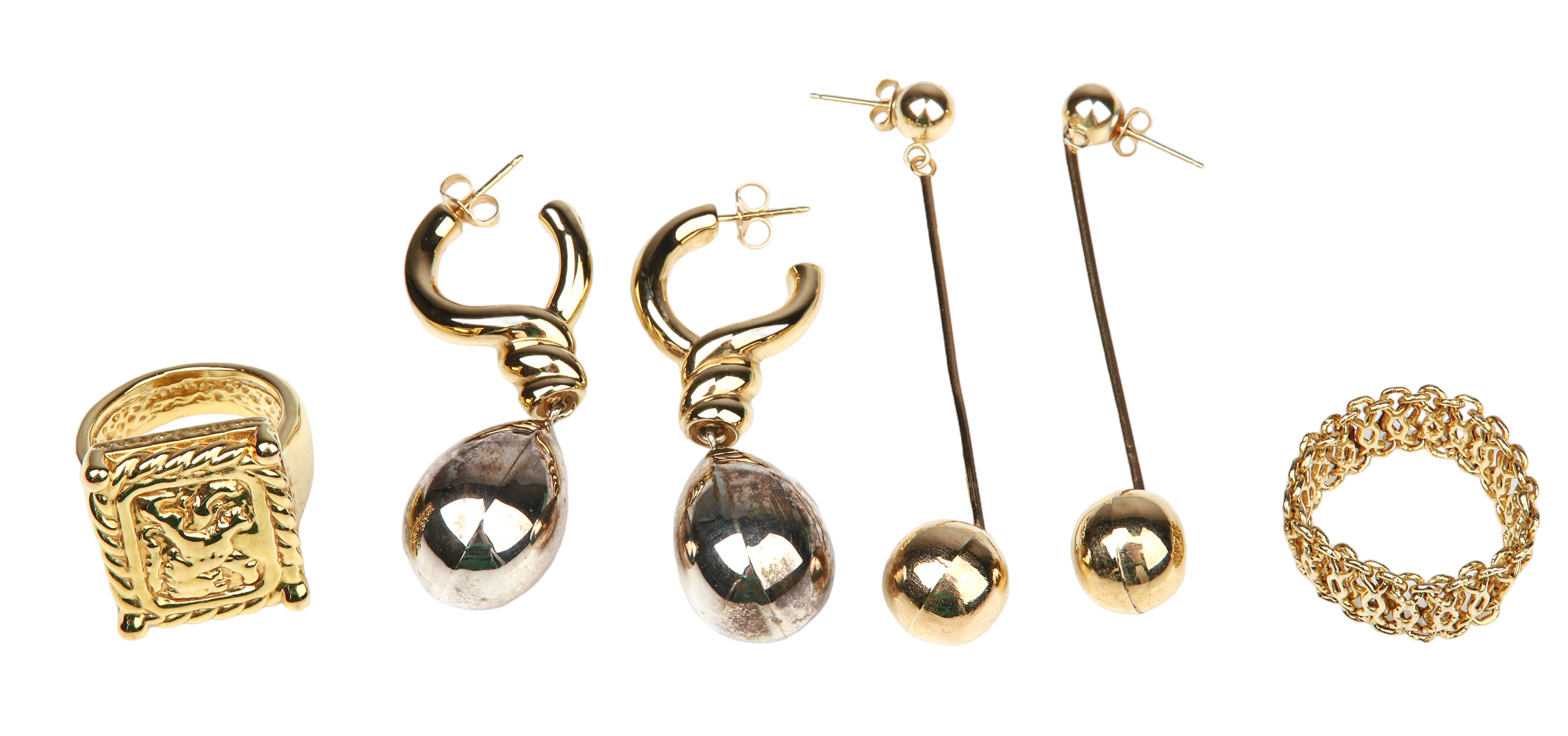 (4) 14K gold rings and earrings