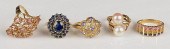4 14K YELLOW GOLD LADIES RINGS