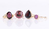 (4) 14K yellow gold rings to i