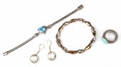 (4) 18K Yellow Gold and Sterli