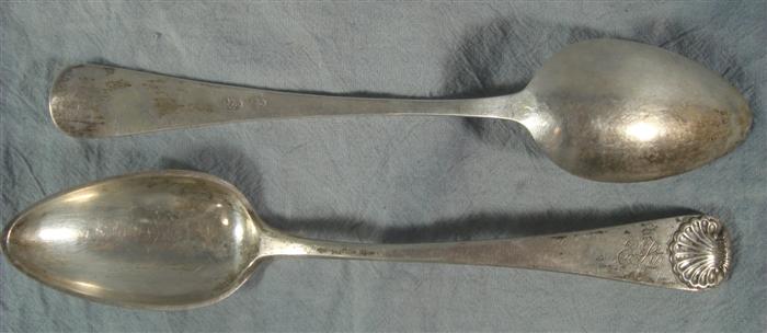 4 18th c style silver shell top