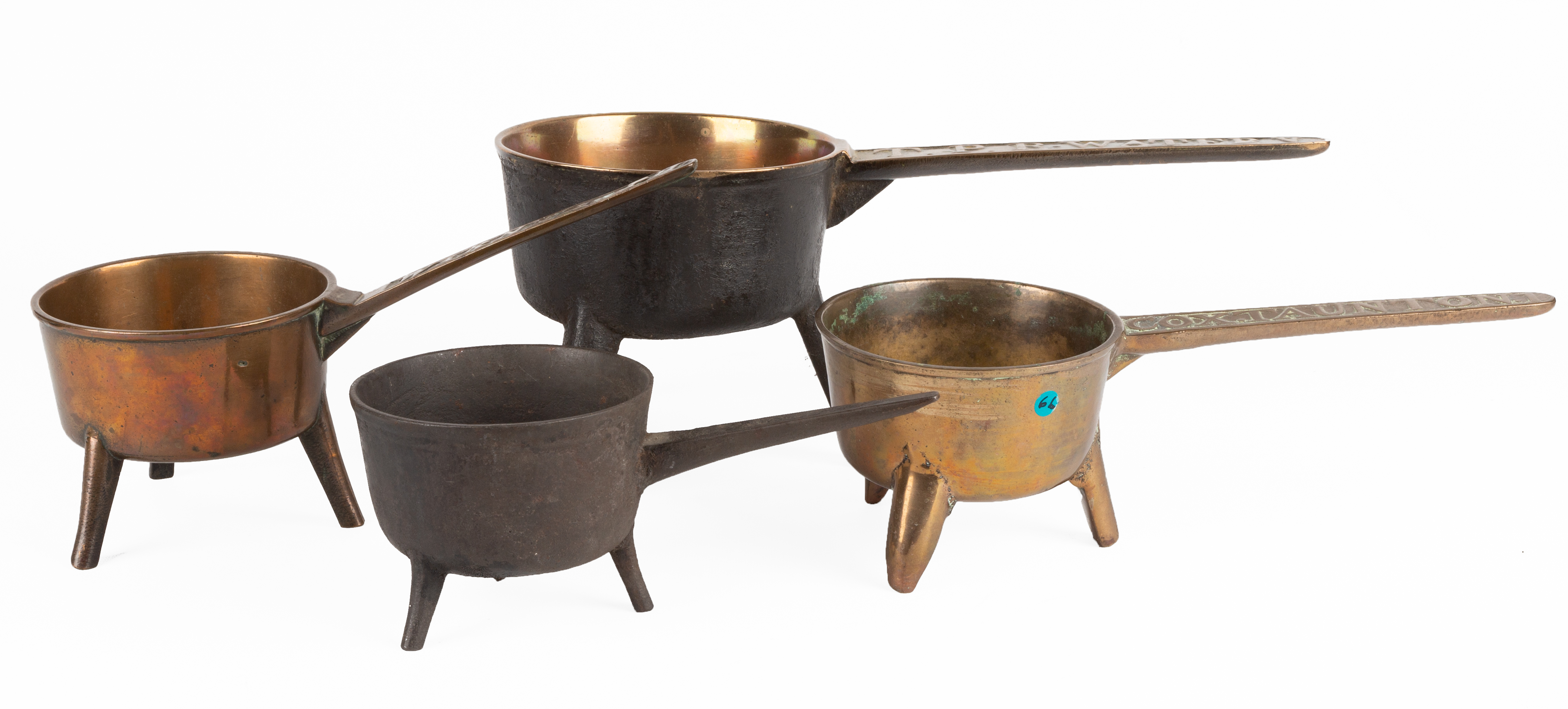 (4) 18TH/19TH CENTURY BRONZE POTS &