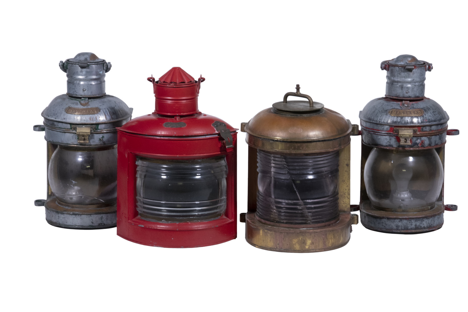(4) 19TH C. LARGE SHIP'S LANTERNS