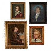 4 19TH C. PORTRAIT PAINTINGS O