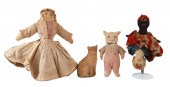 (4) 19th C rag dolls, c/o whit