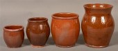 4 19TH CENTURY GLAZED REDWARE