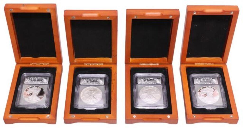 (4) 2007 PROOF SILVER EAGLE $1,